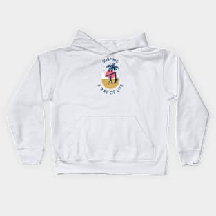 Surfing, A Way Of Life Kids Hoodie